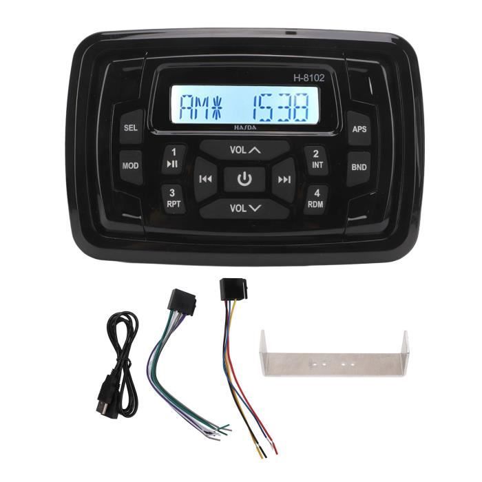 Herdio Antenne Bateau AM/FM Étanche IP66 - Mât Souple 45cm Pour Voiture, Camping-car, Yacht - Noir