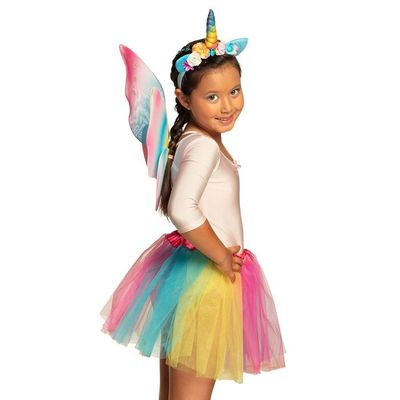 Steemjoey – Costume De Licorne Pour Fille 3-9 Ans – Ailes 44x23 Cm, Diadème – Déguisement Fée Pour Carnaval Et Anniversaire