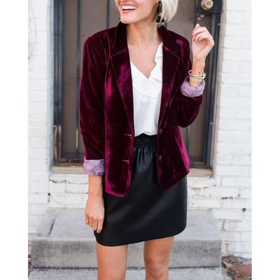 Blazer velours femme clearance