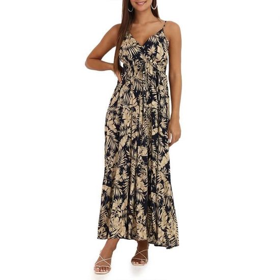 Robe longue feuille doree 2025
