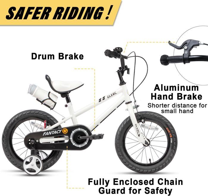 Amiremplie VELO ENFANT Vélo pour enfants de 14 pouces avec panier pour garçons et filles Blanc Amiremplie VELO ENFANT Vélo pour enfants de 14 pouces avec panier pour garçons et filles Blanc