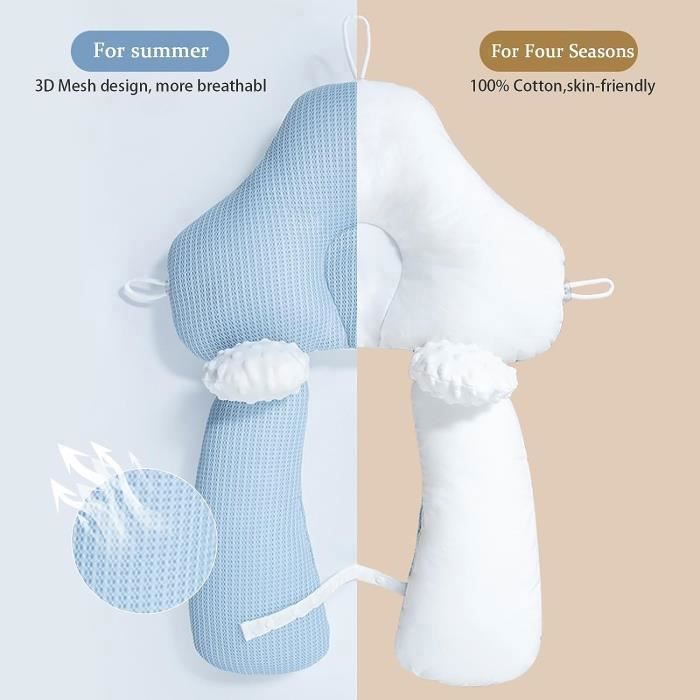 RANRAO Oreiller ergonomique, oreiller de soutien du cou pour les dormeurs sur le côté, le et le ventre, oreiller anti-ronflement, oreiller orthopédique pour le cou, rembourrage en microfibre, doux RANRAO Oreiller ergonomique, oreiller de soutien du cou pour les dormeurs sur le côté, le et le ventre, oreiller anti-ronflement, oreiller orthopédique pour le cou, rembourrage en microfibre, doux