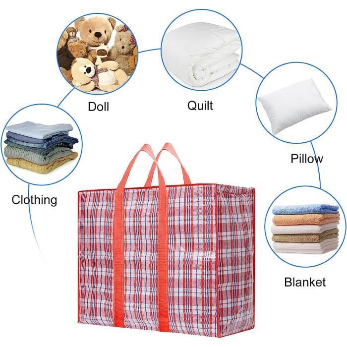Lot de 6 Sac de Rangement Extra Large Panier a Linge Grand Sac Cabas Multi usages