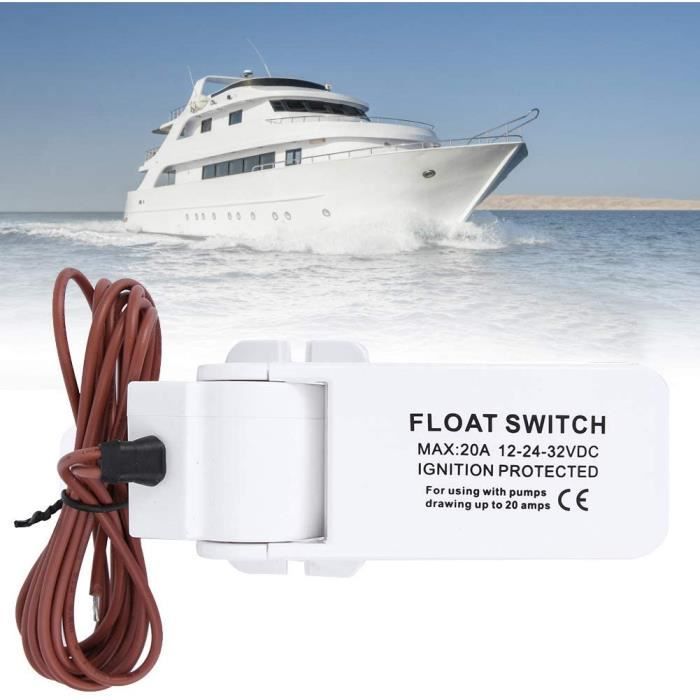 Indicateur Et Interrupteur De Pompe De Cale 12V DC – 3 Positions (MANUEL/OFF/AUTO) Avec LED, Fusible 5A Inclus – Pour Bateau, Yacht, VTT