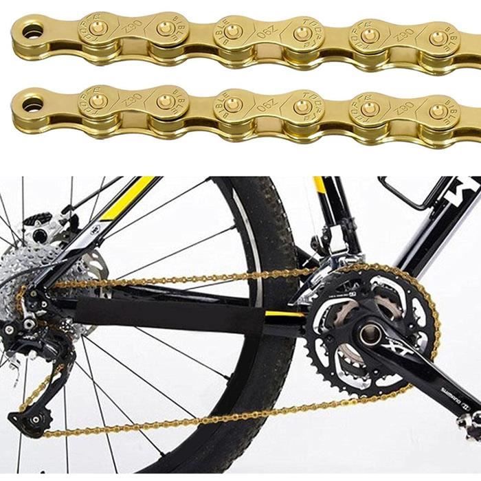 Chaine de velo 6 7 8 9 10 11 vitesses chaine vtt pour velo de route 116 maillons liens de deblocage rapide en acier inoxydable c Cdiscount Sport