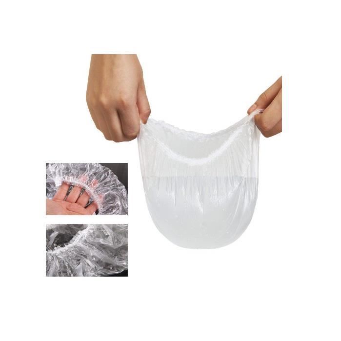 Lot De 100 Bonnets De Douche Jetables - Non Tissé - Protection Cheveux/poussière