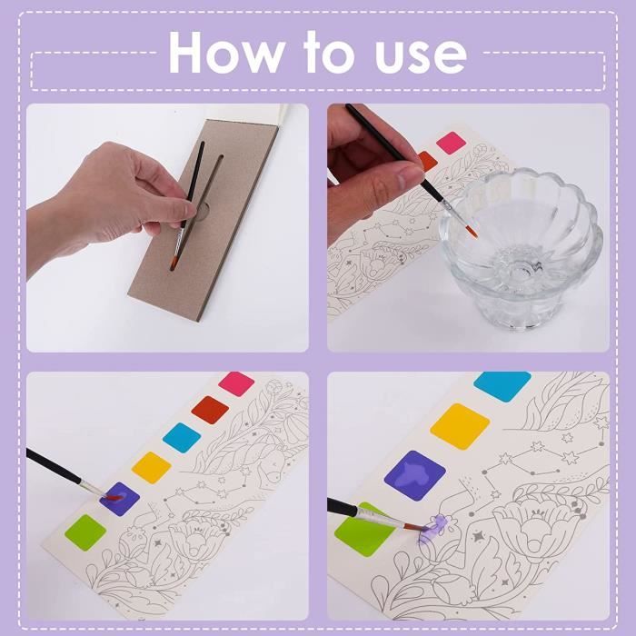Cahier D’Exercices Aquarelle Pour Débutants – Livre De Peinture Avec Pinceau Et 12 Couleurs, Art Créatif Adultes Et Enfants - 11