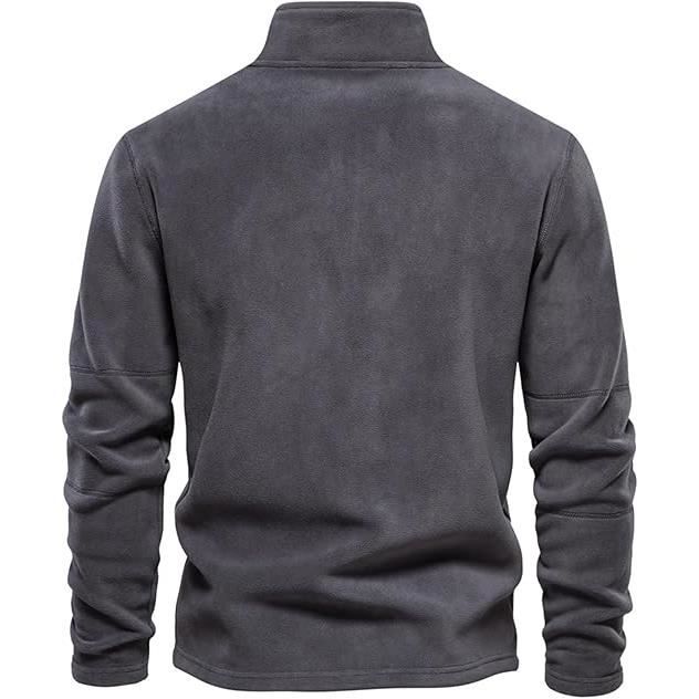 Polaire Pull Homme Hiver 1/4 Zip Col Montant - Sweat Chaud Et Confortable