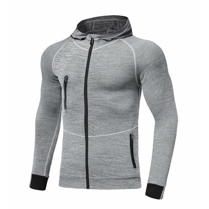 Veste de Sport Homme Compression Running Gris clair