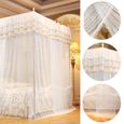 Qutianshop® Rideau de lit à baldaquin de luxe princesse à quatre côtés avec moustiquaire (L)-2
