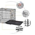 Cage de Transport pour Chien Pliable - Caisse en Métal - 2 Portes - avec Poignées et Plateau Amovible Noir - 50x35x40cm-2