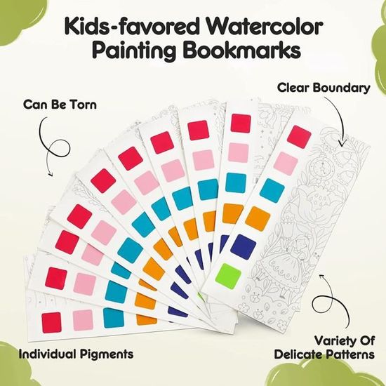 Ksvaye Coffret Aquarelle Enfant 6 Livres + Pinceaux Réservoir D'Eau - Bloc Coloriage 12 Pages Thèmes Variés, Dès 3 Ans