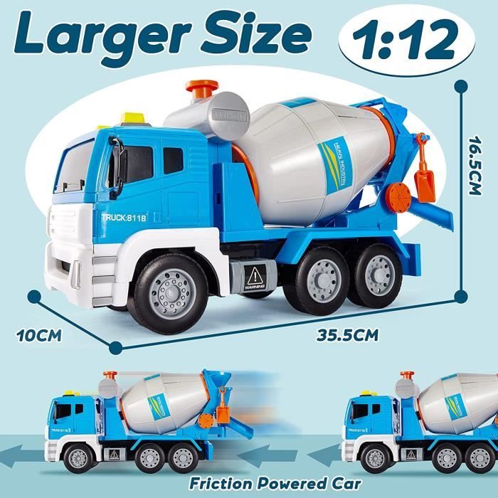 LioMaxi Camion bétonnière avec toutes les fonctions, jouet télécommandé alimenté par batterie, pour enfants et filles, échelle 1:24,6 canaux, avec lumières et sons LioMaxi Camion bétonnière avec toutes les fonctions, jouet télécommandé alimenté par batterie, pour enfants et filles, échelle 1:24,6 canaux, avec lumières et sons