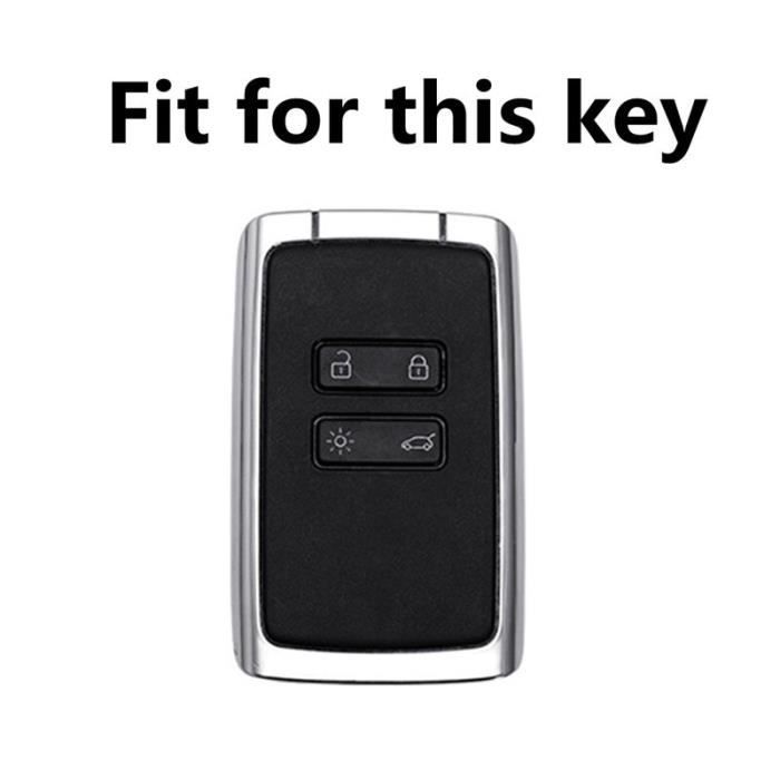 Coque clé,Étui pour clé télécommande à 4 boutons, en Fiber de carbone, pour  Renault Megane Koleos, Kadjar, Talisman - Type Black