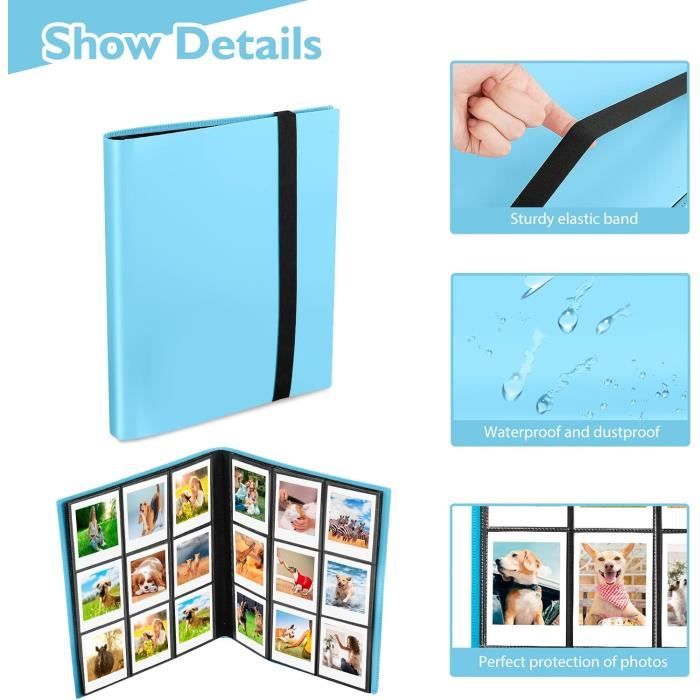 Instax Mini-fotoalbum voor 208 foto's - linnen omslag, voorruit, compatibel met Fujifilm 7s 8 9 11, Polaroid PIC 300, K-Pop fotokaarten, roze, 1 stuks