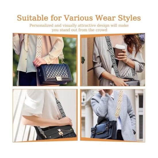 Sangle De Sac à Main - [MARQUE] - Réglable 5cm - Bandoulière - Métal Or