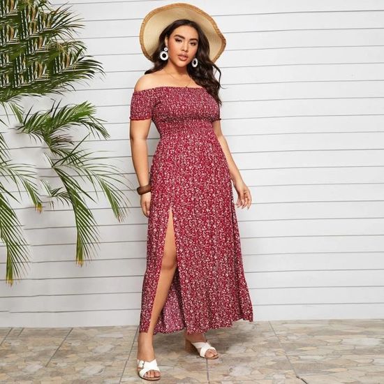 Robe epaule dénudée grande taille on sale