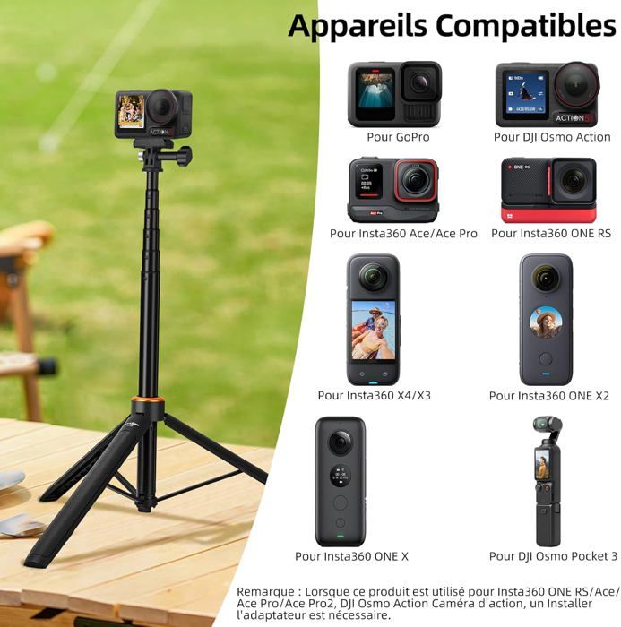 Homeet 49CM Perche Selfie Pour Caméra D'action Selfie Stick