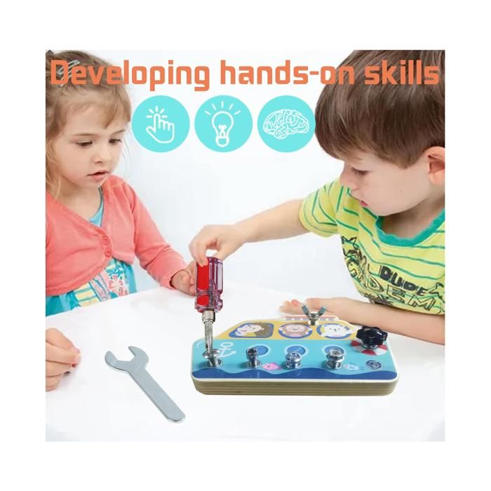 Kit Tournevis Enfant Planche à Vis Montessori En Bois - Jouet éducatif 3-5 Ans - Avec Tournevis