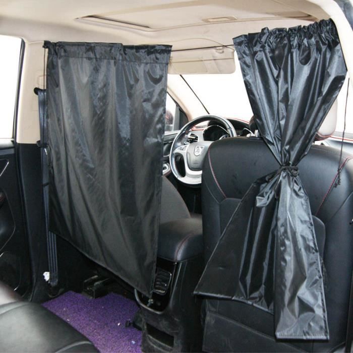 Rideaux de séparation de parasol intérieur de voiture, rideau de parasol de  voyage Van Cab Rideau détachable d'intimité, rideau de cloison avant et  arrière de voiture noir, 69 * 82