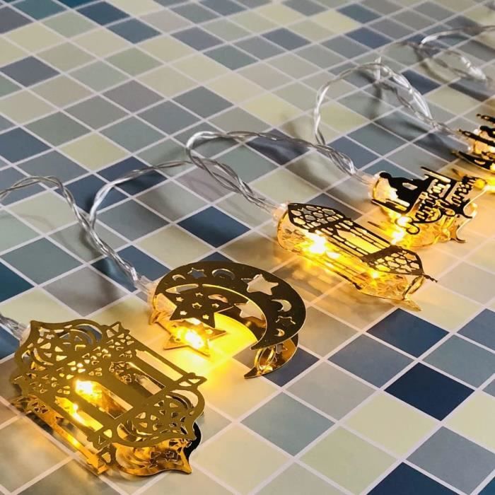 65 Pouces Ramadan Guirlande Lumineuse Fête Lumière Décoration Fée Guirlande  Lumineuse Led Ramadan Lampe Pour Festival - Blanc[H5893]