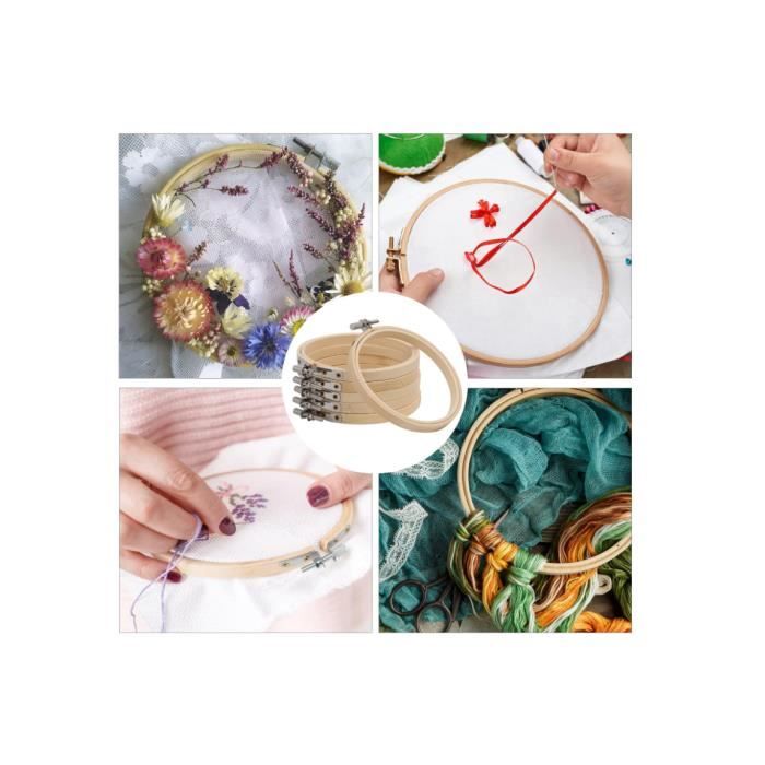 Pllieay Lot De 4 Cerceaux à Broder Carrés De 4 Tailles Pour Point De