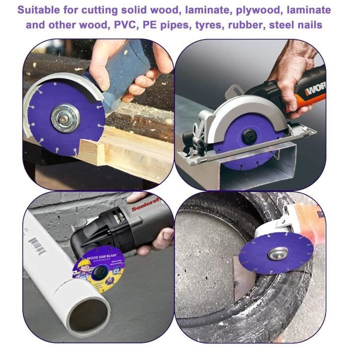 Set De 5 Disques De Coupe 76 Mm Pour Meuleuse D'angle - Résine, Diamant, Acier Rapide, Sable Bleu, Pour Métal, Pierre, Bois