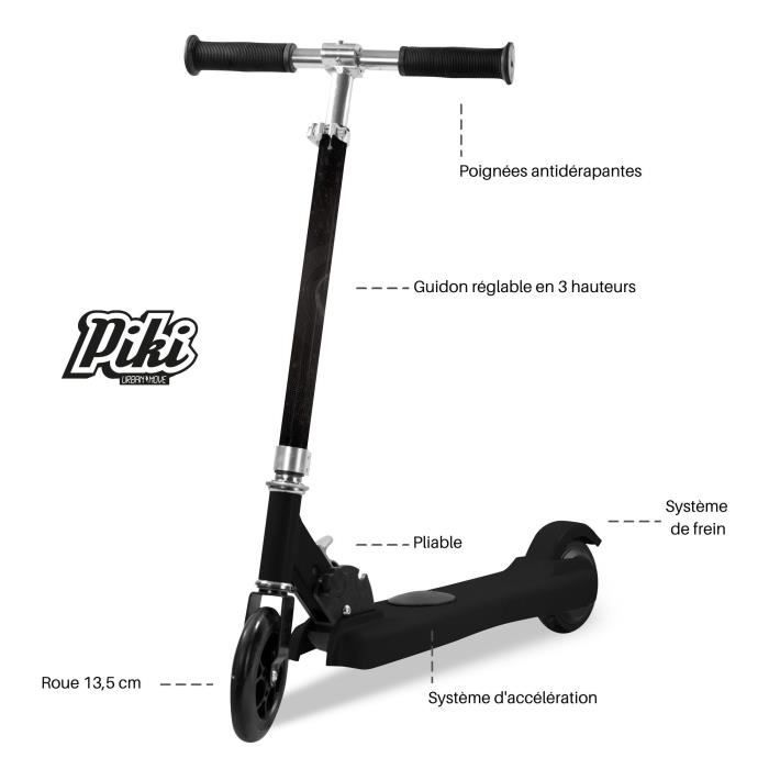 Trottinette électrique adulte e-ride 350w noir Piki