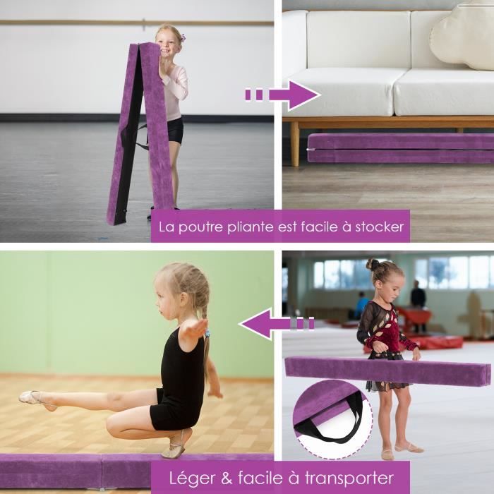 Poutre d'équilibre pour enfants pliable LZQ - Violet