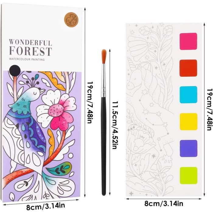 Cahier D’Exercices Aquarelle Pour Débutants – Livre De Peinture Avec Pinceau Et 12 Couleurs, Art Créatif Adultes Et Enfants - 1