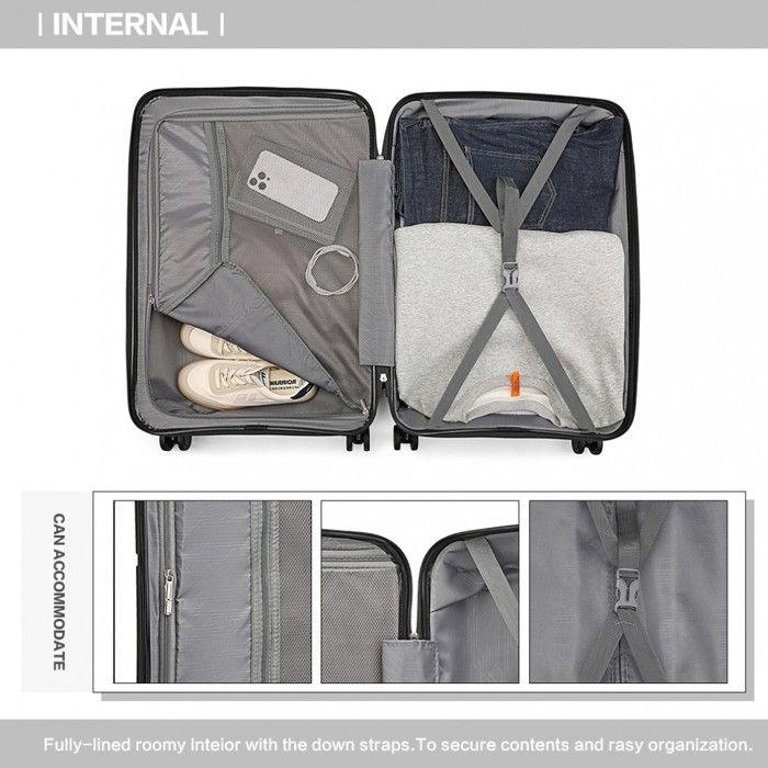 Valise Cabine LEVEL8 PC Mat 55cm - 40L, 4 Roues Pivotantes, Serrure TSA | Bagage Main Élégant Et Léger