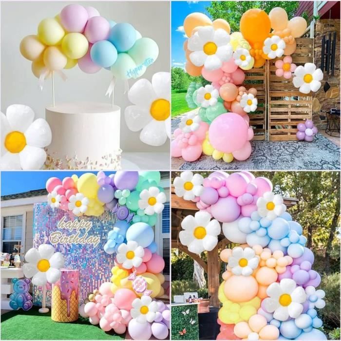 Décorations D'anniversaire Fille Ballons Pastel 107 Ballons Colorés  Multicolore Macaron Ballons Guirlande Baby Shower Anniversaire