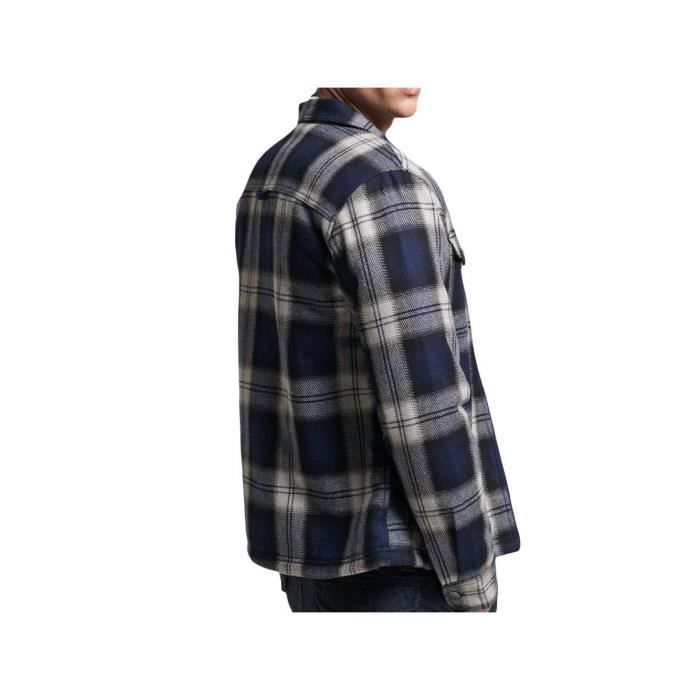 Veste Superdry Homme Vintage logo carreaux Bleu Coton Cdiscount Pret a Porter