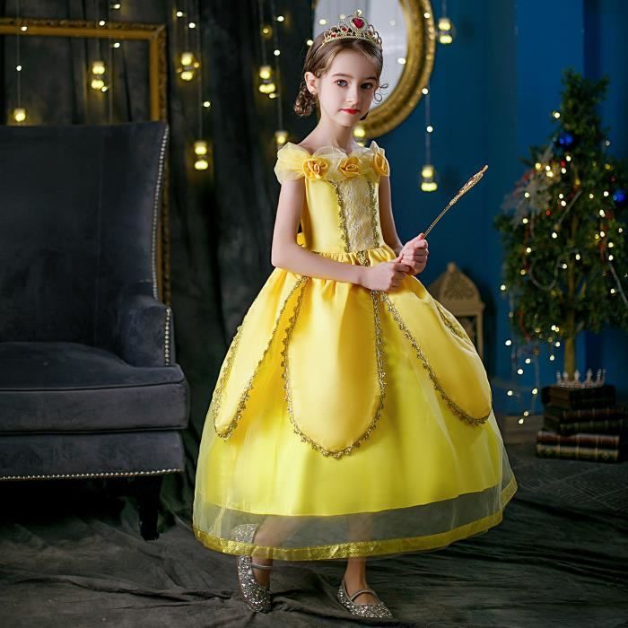 Robe de Princesse pour Enfant Deguisement Princesse Belle La Belle et La Bete Cosplay Robe Enfant Princesse Vetements Jaune Cdiscount Pret a Porter