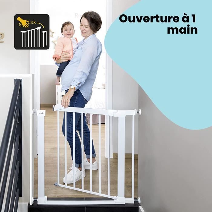 Safety 1st Flat Step, Barrière de Sécurité Enfant-Bebe, Barrière Escalier  avec Barre de Seuil Ultra Plate, 73 à 80 cm, Métal (bl35 - Cdiscount