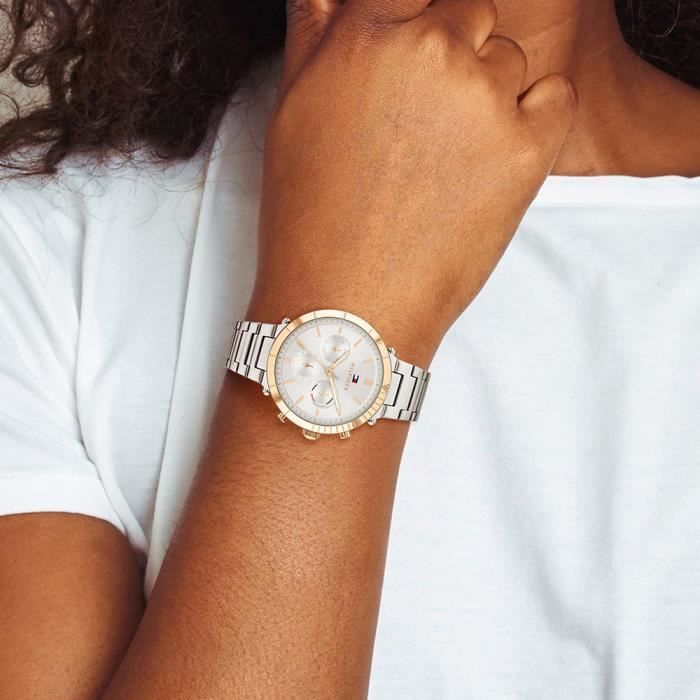 Montre femme best sale tommy hilfiger argent