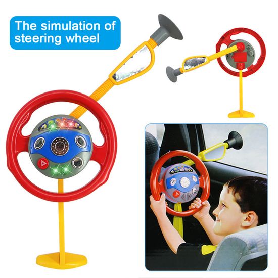 Volant Jouet Simulateur De Conduite Pour Enfants - Avec Lumières, Sons, Clignotants Et Klaxon - Jouet éducatif Portable Pour Voiture