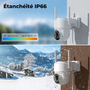 UCOCARE 4MP Caméra Surveillance WiFi Extérieure Sans Fil Avec Carte