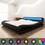 T Shell Lit Avec Led Et Matelas 140x0 Cm Cuir Artificiel Vague Noir Cdiscount Maison