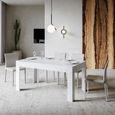 Table extensible 90x160-220cm blanc cuisine salle à manger Bibi Long White-0