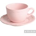 6 Tasses à Café Cappuccino Rose Mug à Thé en Céramique Ondulé 20 cl Avec sa Soucoupe-0