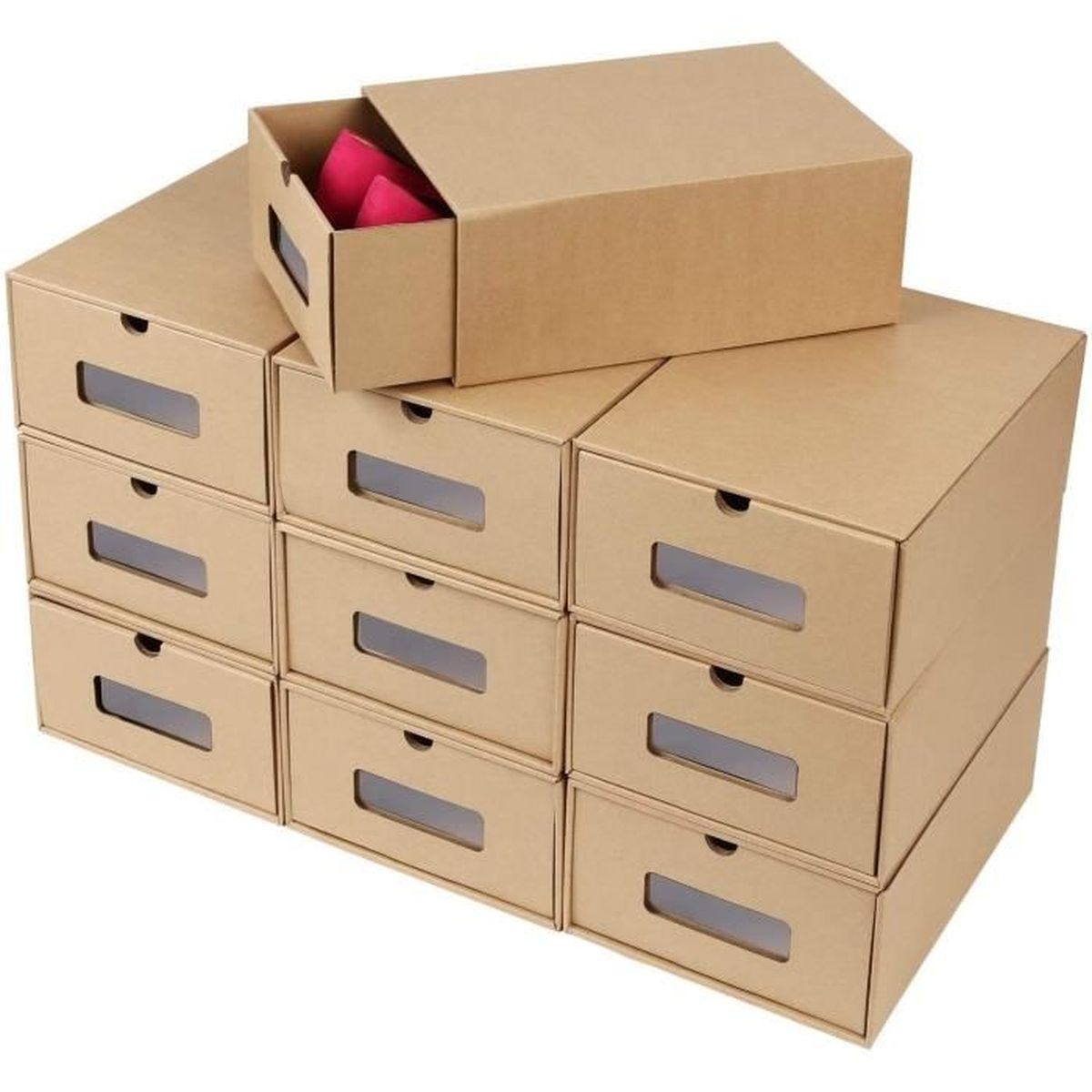 Mvpower 20 Pcs Boite A Chaussures En Papier Epais Kraft Boite De Rangement Avec Tiroir Boite Carton Pour Chaussures Linges Jouets Achat Vente Housse De Rangement Mvpower 20 Pcs Boite A Chau Cdiscount