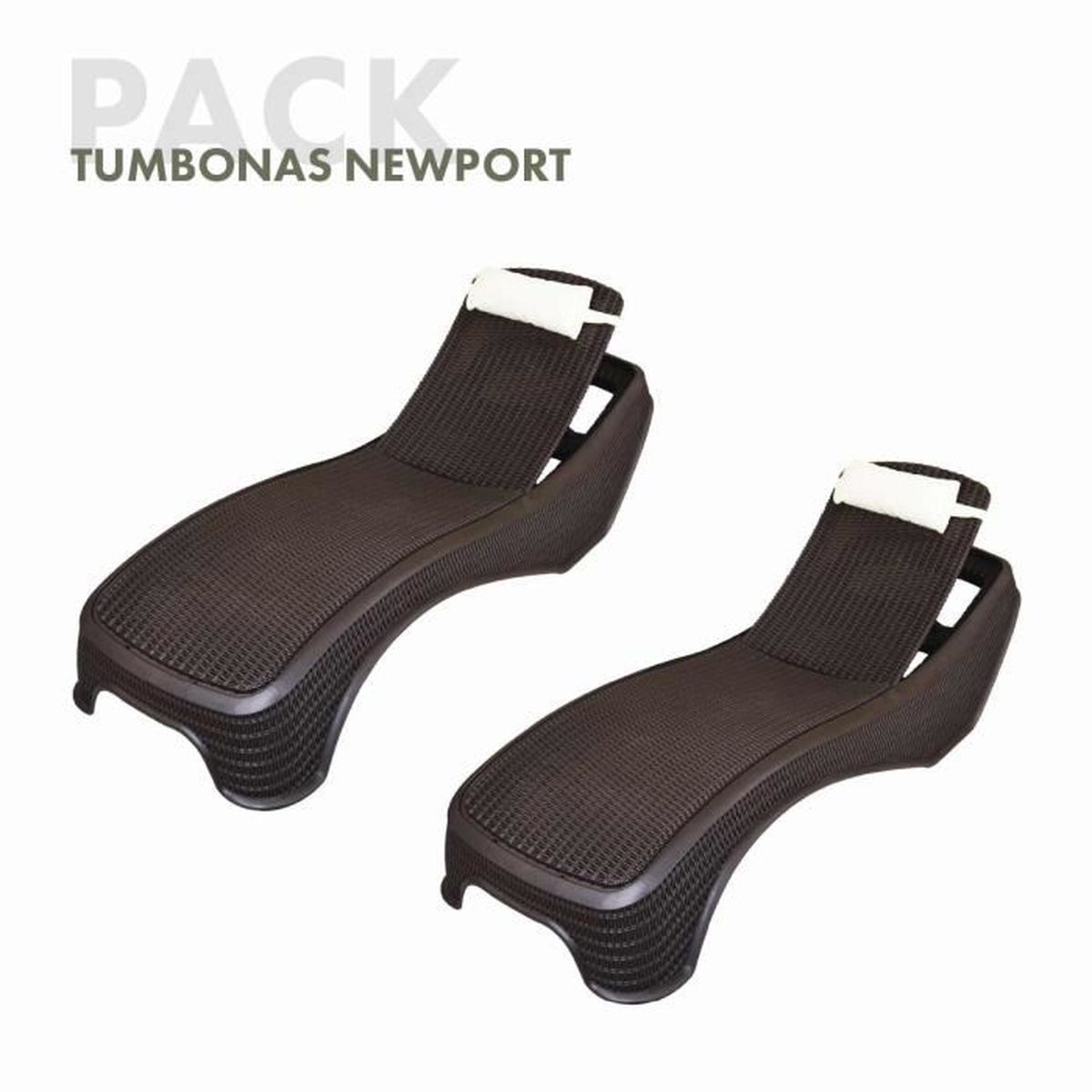 Ensemble de 2 Chaises Longues de Jardin Empilables Chillvert New Port 199,3x75,5x43,5 cm en