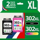 Pack HP302XL - 123CONSOMMABLES - Cartouche Jet d'encre - Rendement BK: 600 / CL: 400