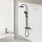 STANEW Colonne de douche thermostatique,Système de douche thermostatique 38°C, pomme de douche ronde ABS,douche pluie réglable en hauteur