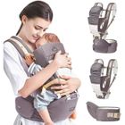 FIMEI Porte-Bébé Ventraux Ergonomique avec Siège à Hanche 4 en 1 Multiposition pour Nouveau-né Bébé 0-36 mois 3.5-20kg (Gris)