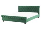 BELIANI Lit double en velours vert 160 x 200 cm AVALLON