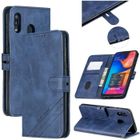 HOOXSPEED Coque Samsung Galaxy A20e Housse etui de Protection - avec Support & Fentes Cartes Portefeuille Antichoc PU Cuir -bleu