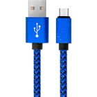 VSHOP® Câble Data rapide Micro USB-bleu, tressé, 1,8m