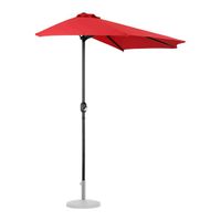 Demi parasol - Jardin - 270 x 135 cm - Rouge - Mât droit - Rectangulaire